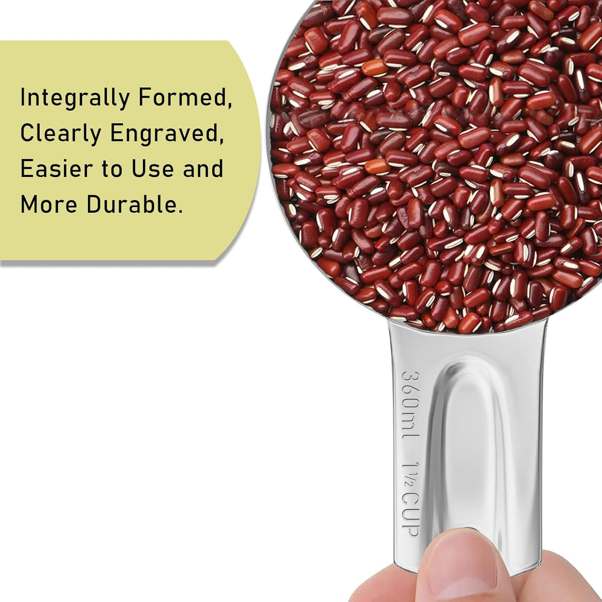 1PCS 1-1/2CUP(360ml) Measuring Cup, 18/8 Stainless Steel Measure Scoop | High Precision, Food-Grade 304 SS, ‌Rust-Free, Dishwasher-Safe, Easy-Read Markings, Multi-Purpose, Sturdy &amp; Durable