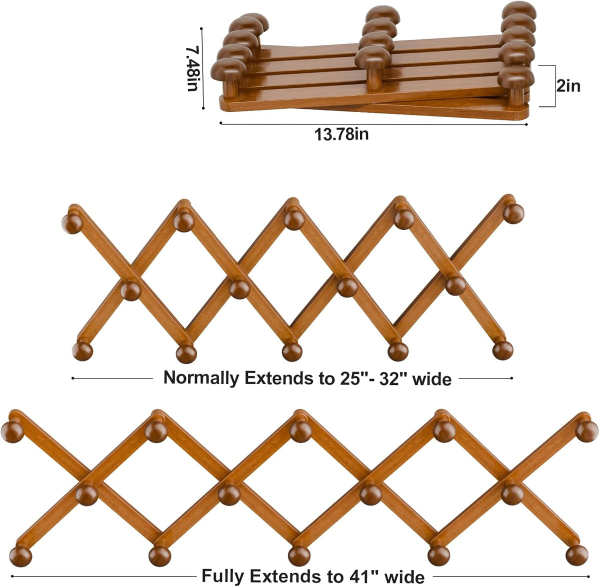 WGFKVAS Hat Rack for Wall with 14 Hooks