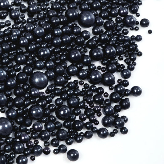 Black Pearl Sugar Sprinkles, Edible Black Sprinkles for Cake Decorating, 150g/5.29oz, Baking Cake Decorations, Ice Cream