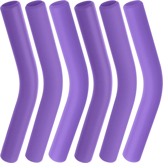6pcs Food-Grade Silicone Straw Tips, Reusable Metal Straw Elbows Tips, Temperature Resistant Rubber Straw Covers Replacement