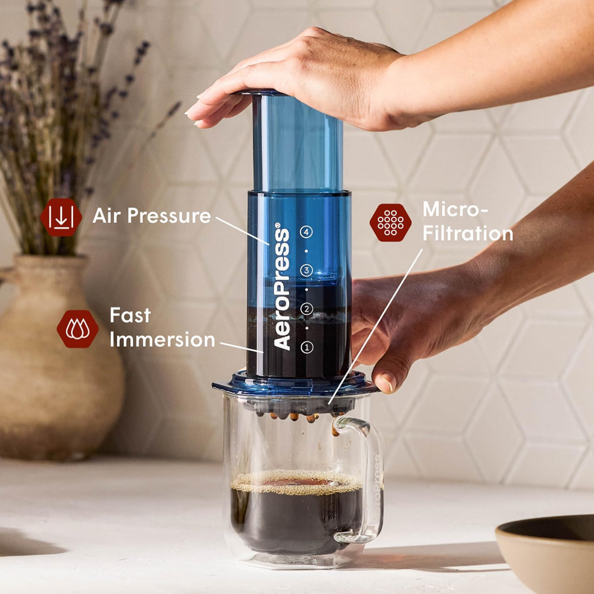 AeroPress Clear Blue Coffee Press
