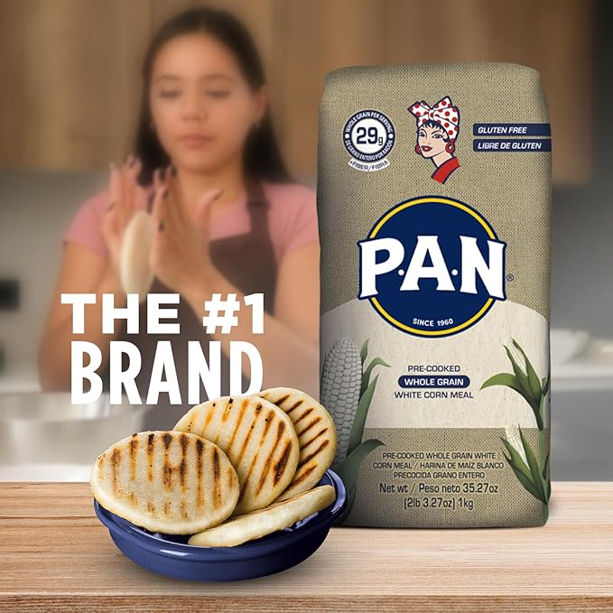 P.A.N. Whole Grain White Corn Meal – Pre-cooked Gluten Free and Kosher Flour (2lb 3.27oz) (Pack of 2)