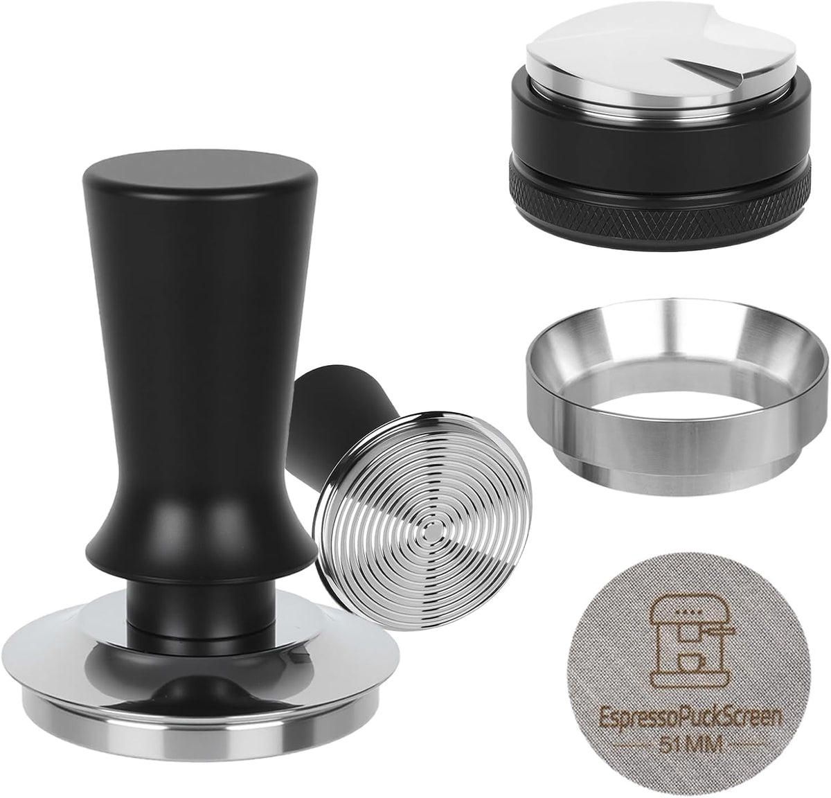 51mm Espresso Tool Kit, Coffee Tamper, Distributor, Funnel, Puck Screen