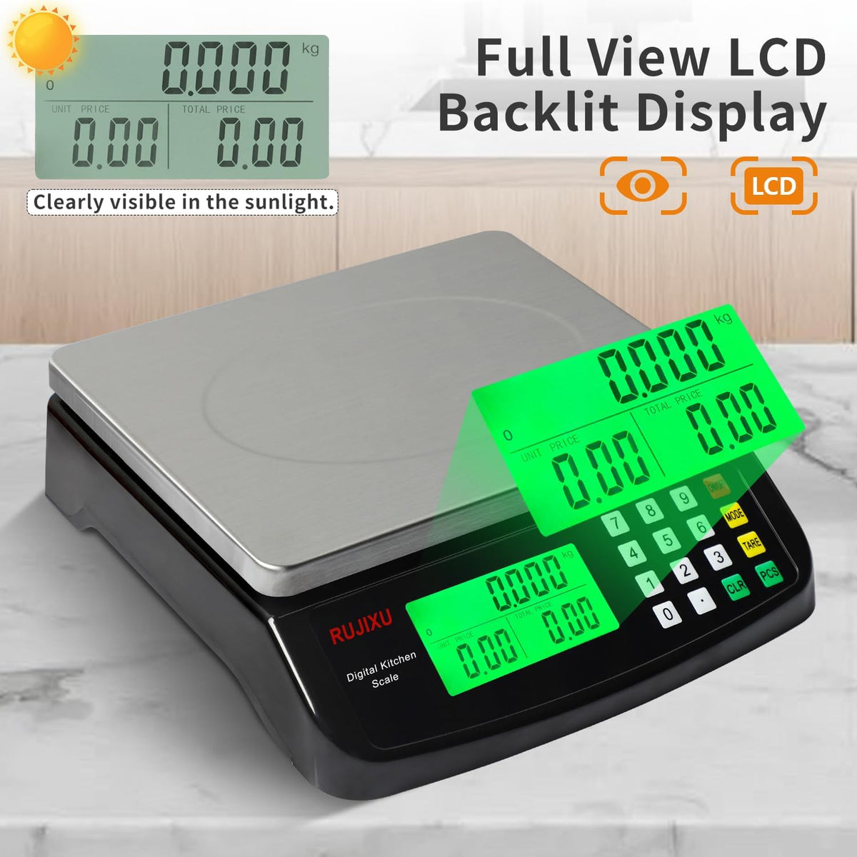 66lb Food Scale Large Kitchen Scales Digital Weight Grams and Ounces