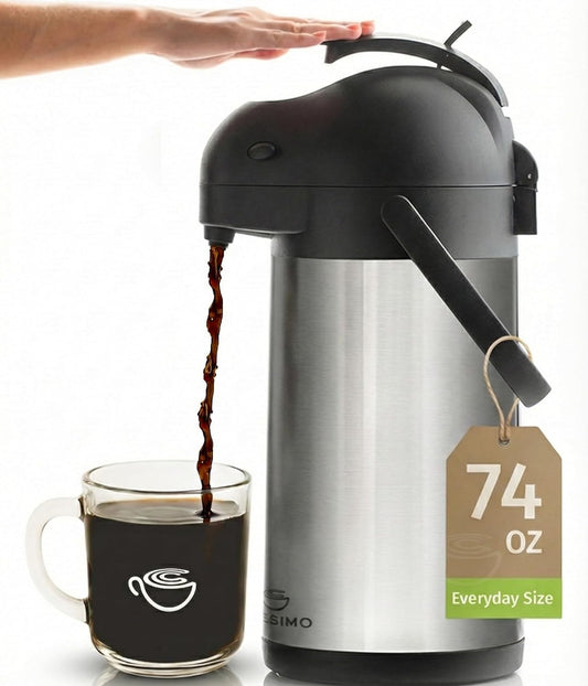 Thermal Coffee Carafe 74Oz, Keeps Drinks Hot for 12 hrs &amp; Cold for 36 hrs