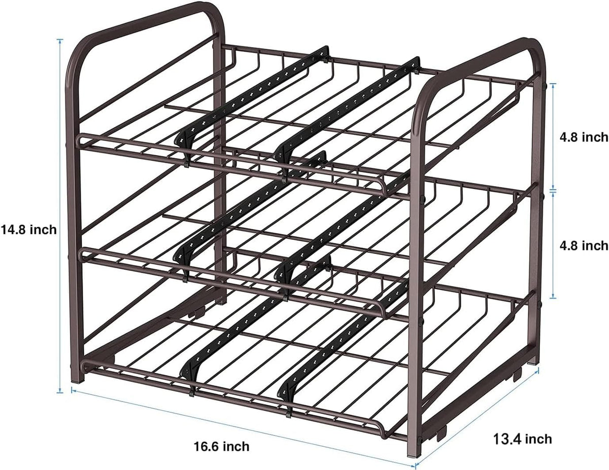 AIYAKA 3 Tier Stackable Can Rack Organizer,for food storage,kitchen cabinets or countertops,Storage for 36 cans,Bronze