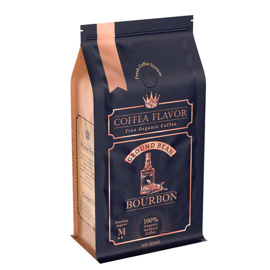 Flavored Ground Coffee – Bourbon, 100% Arabica, Single Origin, Medium Roast, USDA Organic, Naturally Flavored – by Coffea