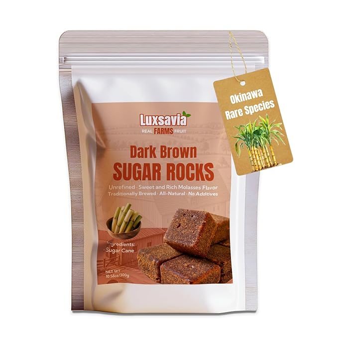 Traditionally Crafted Dark Brown Sugar/Black Sugar,Brown Sugar Cubes (10.58oz/300g) iIndividually Wrapped - All-Natural & Additive-Free,Dissolves Completely for Coffee, Tea & Baking