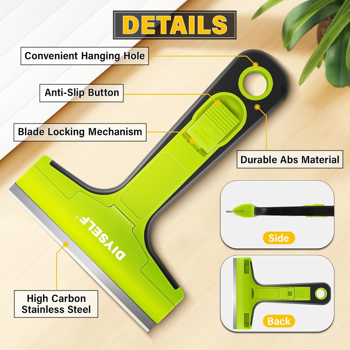 DIYSELF Razor Blade Scraper, 4 Inch Razor Blade Tool with 10 Blades