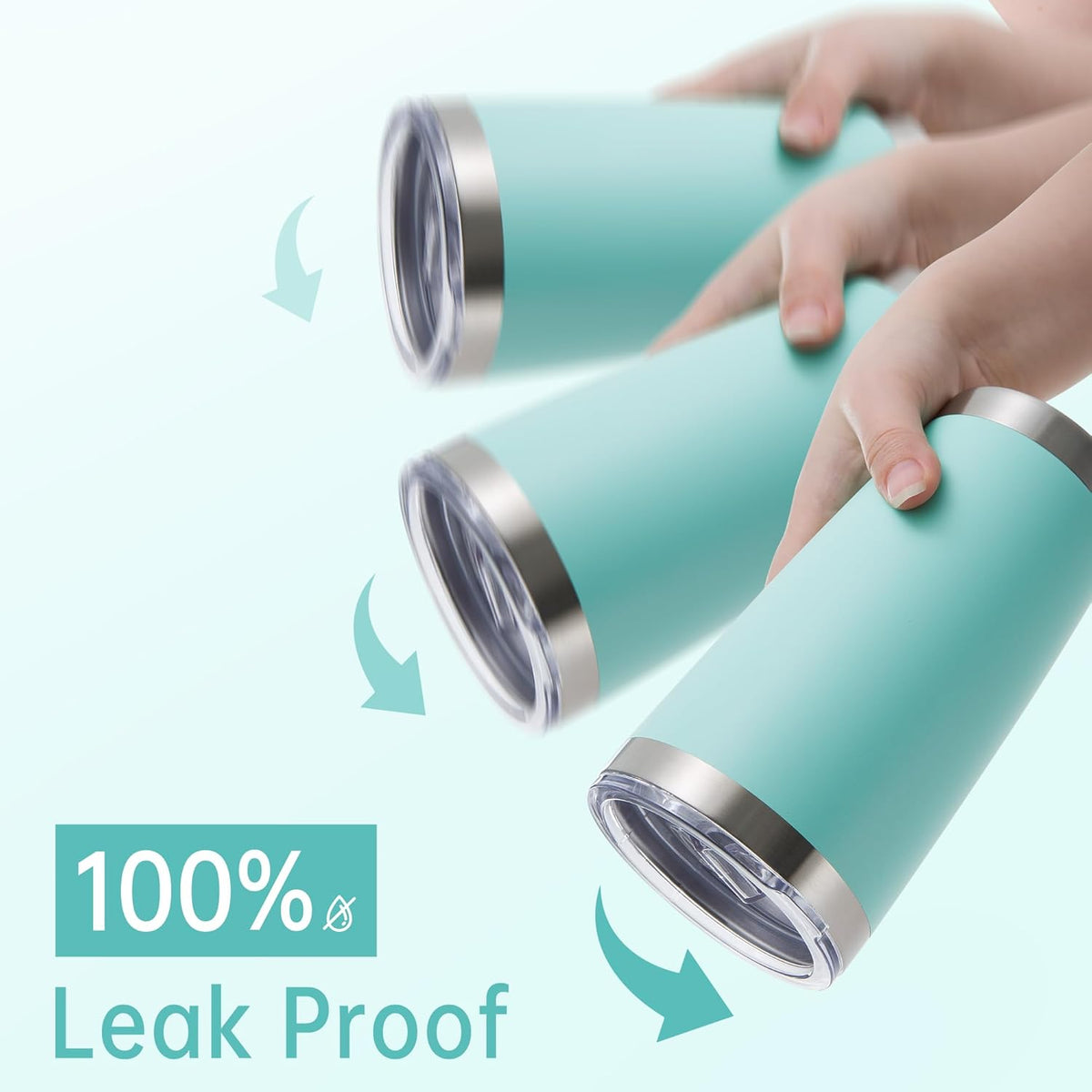 20 oz Tumblers Bulk Stainless Steel Tumbler with Lid Double Wall Vacuum Insulated Coffee Mug 20oz Powder Coated Cup for Hot and Cold Drinks, Turquoise, 12 pack