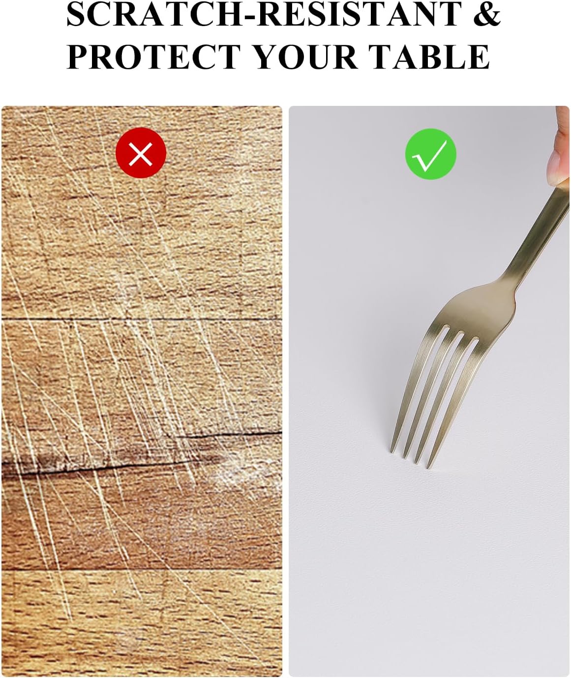 Pure White Plastic Table Cover Protector, 36" x 72" PVC Desk Pad Mat