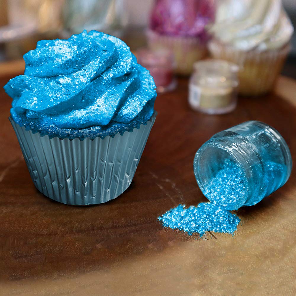 BAKELL Deep Blue Edible Glitter, 45 Grams | TINKER DUST Edible Glitter | KOSHER Certified | 100% Edible Glitter | Cakes, Cupcakes, Cake Pops, Drinks, Dessert Vegan Glitter & Dusts (45g Shaker, Deep Blue)