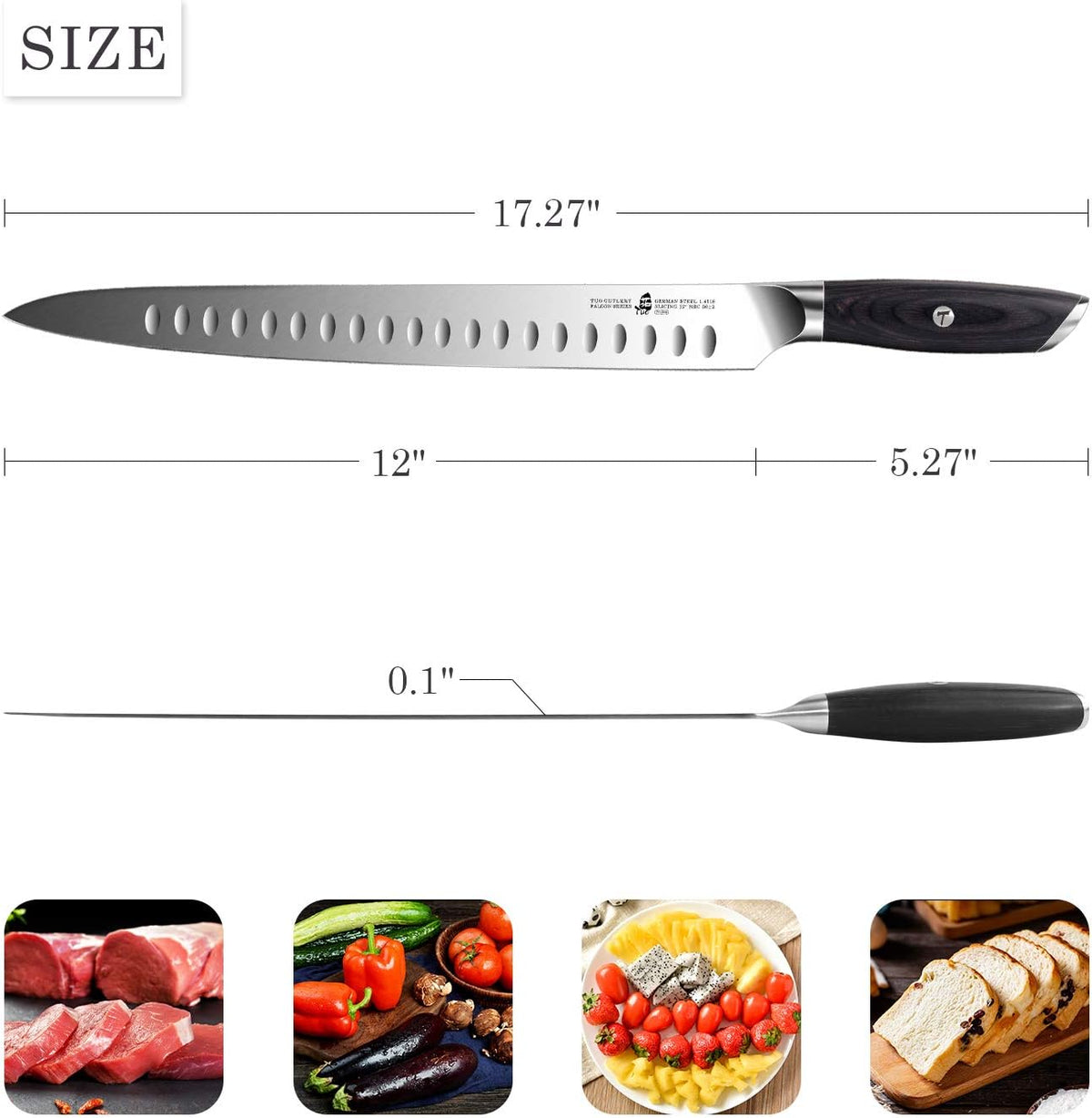 TUO Falcon Series 12-Inch Brisket Slicing Knife, German Steel