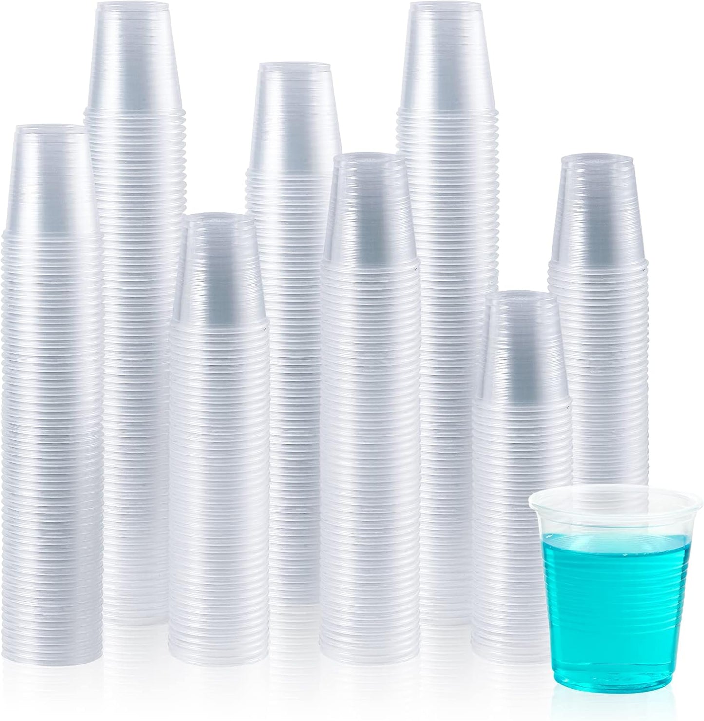 Vplus 2000 Pack 3 OZ Cold Clear Small Plastic Cups, 3 Ounce Disposable Measuring Tasting Sample Mouthwash Dessert Shot Cups for Bathroom, Party, Drinking