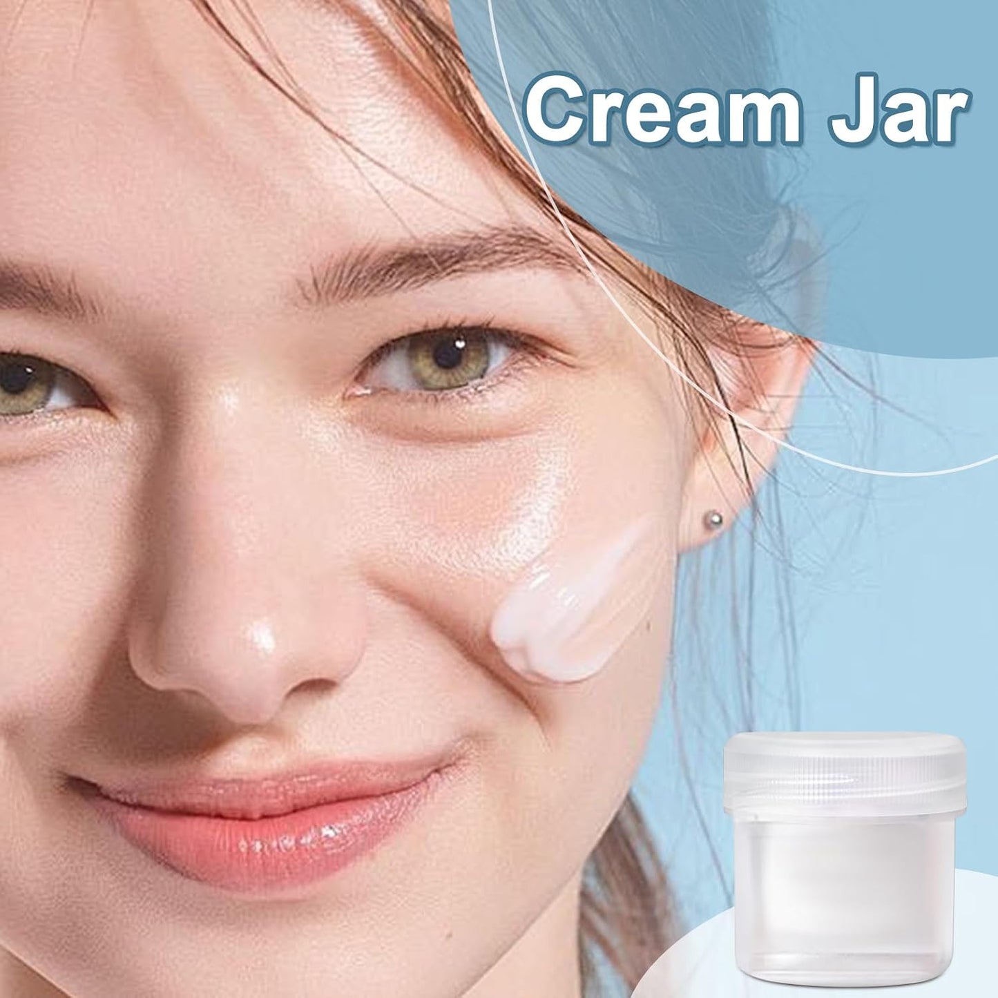 TSA Approved Wide Mouth Travel Size Containers, PP Clear &amp; White Leak Proof Travel Plastic Jars with Lids for Creams Lotion Cosmetic, Jewelry Beads, Sample, Small Items Storage (1 oz, 8 Pcs)