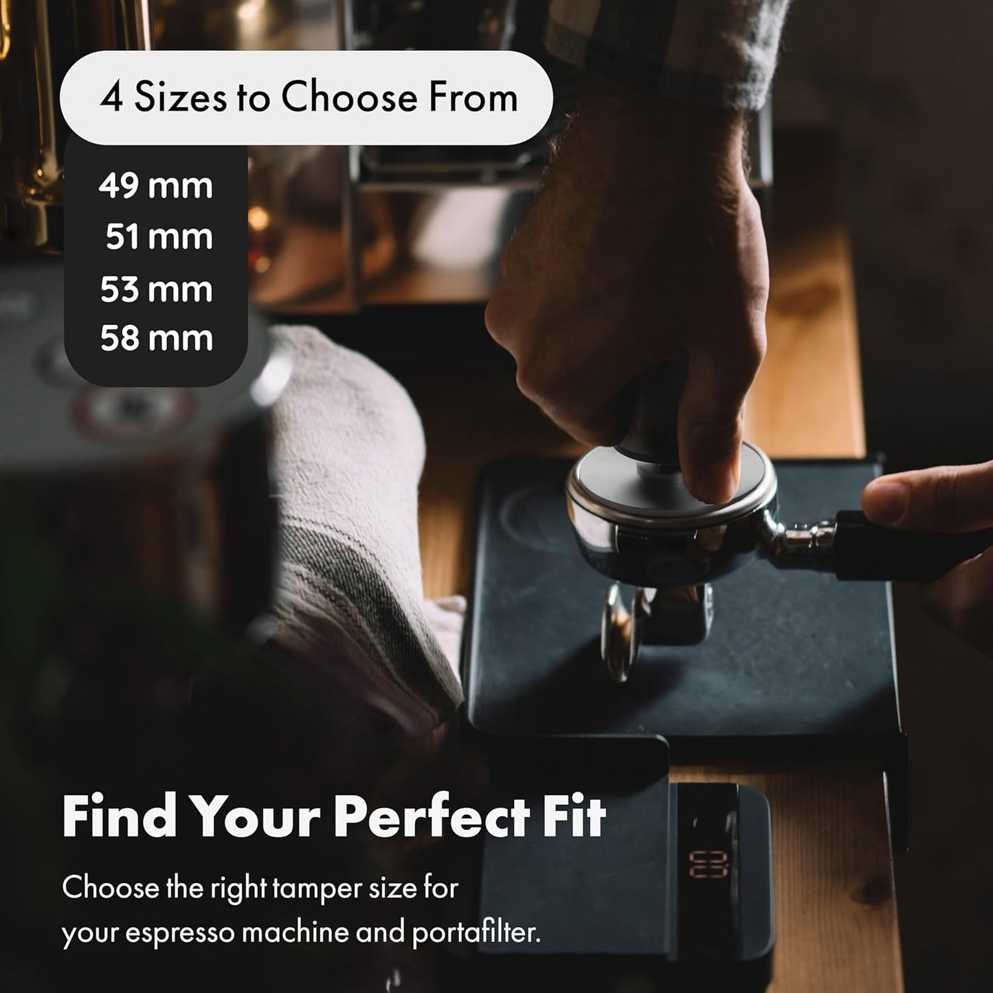 LuxHaus Espresso Tamper - 51mm Calibrated Coffee Tamper for Espresso Machine with Spring Loaded 100% Flat Stainless Steel Base