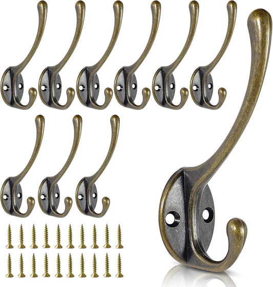 Wall Hooks for Hanging, 10-Pack Heavy Duty Metal Coat Hooks, for Living Room, Bathroom, Kitchen, Bedroom for Towel, Hat,