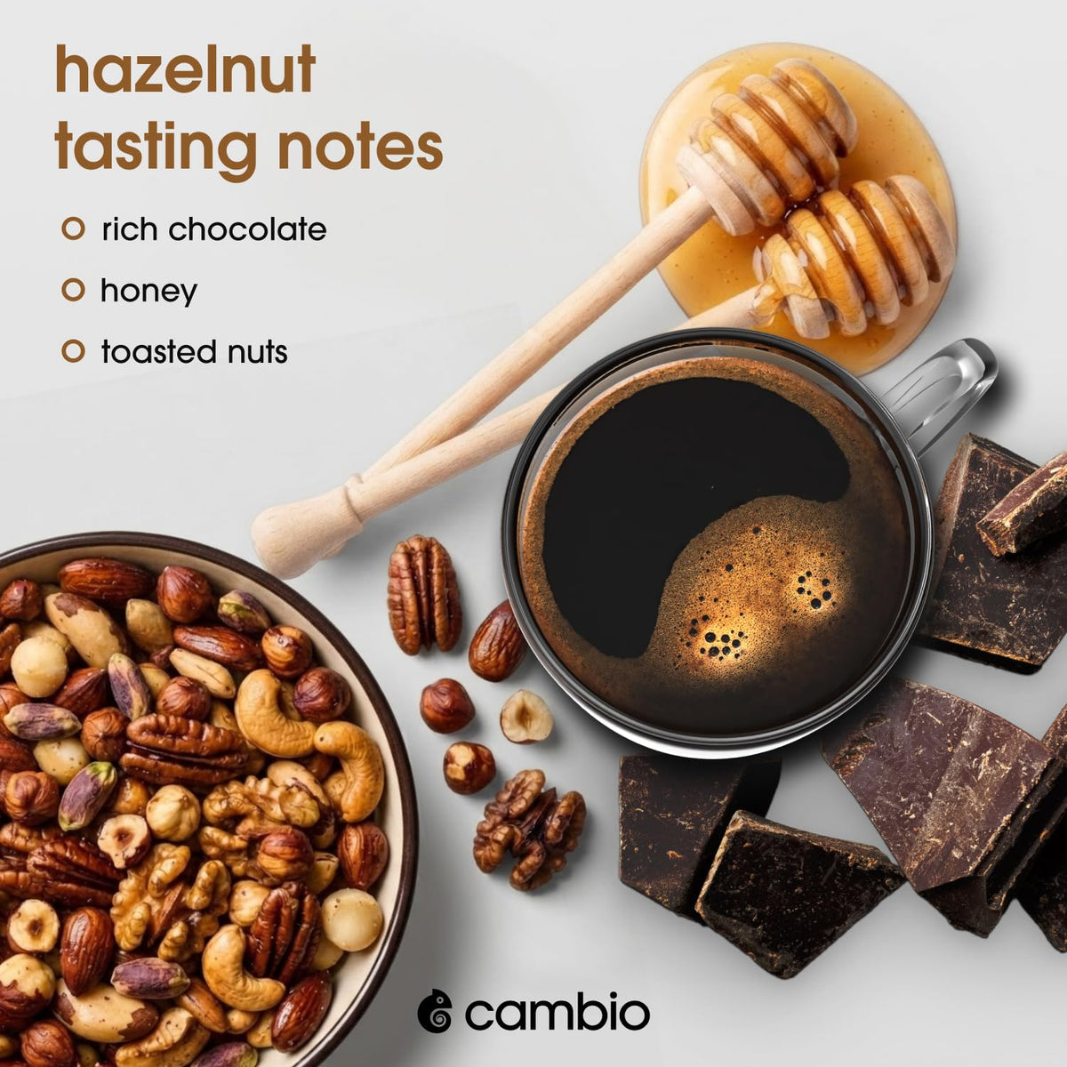 Cambio Roasters Hazelnut Coffee Pods - Recyclable Aluminum Pods, 10ct