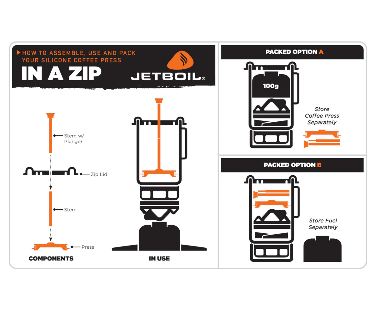 Jetboil Silicone French Press Coffee Maker Camping Stoves, Regular