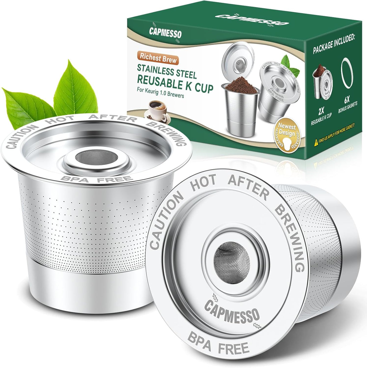 2 Pack Reusable K Cups Coffee Pods for Keurig 1.0: Stainless Steel Refillable K Cup - Reusable Coffe