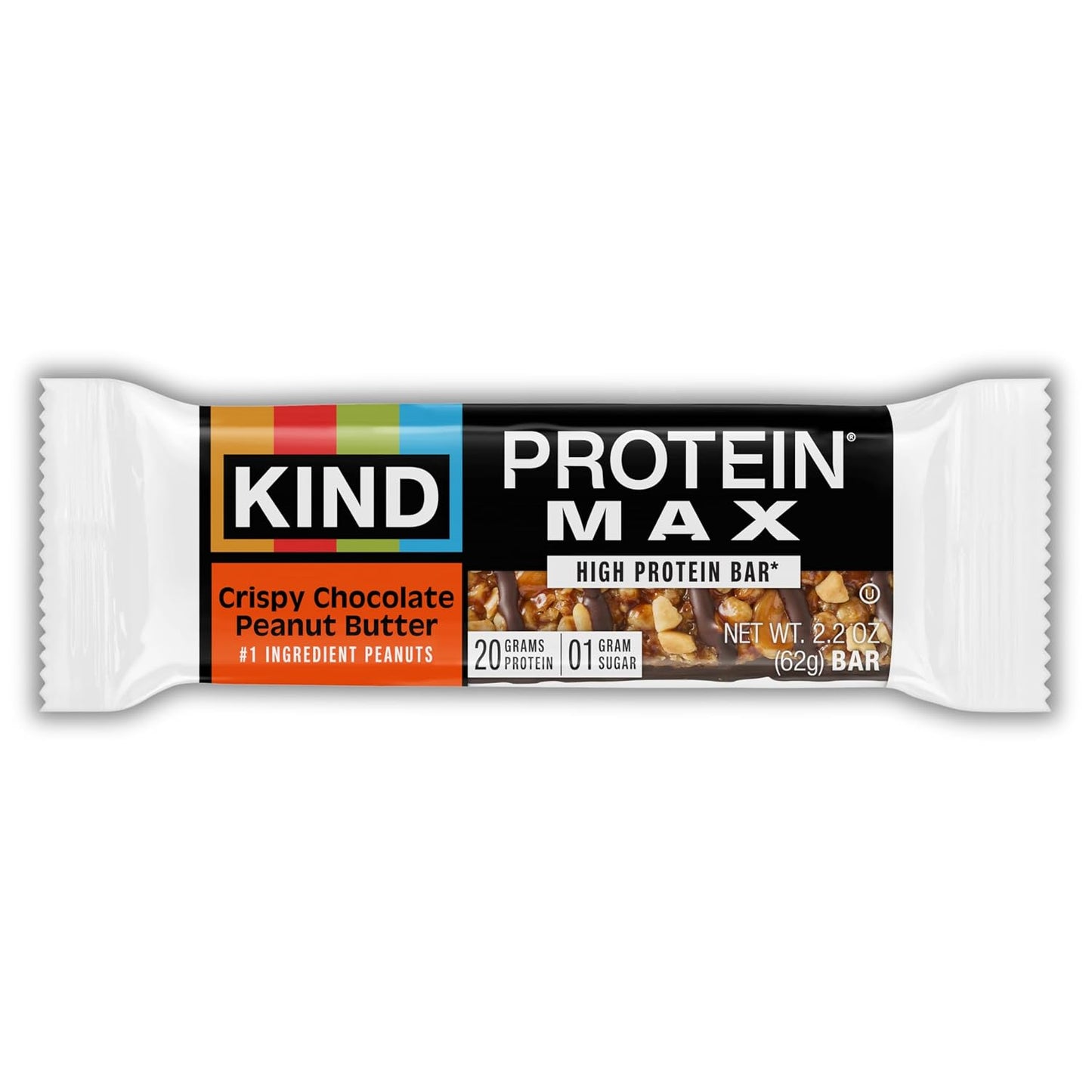 KIND Protein MAX Bars Variety Pack, Gluten Free, Low Sugar, High Fiber Snacks, Sweet &amp; Salty Caramel Peanut Crisp, Crispy Chocolate Peanut Butter, 20g Protein, 12 Count