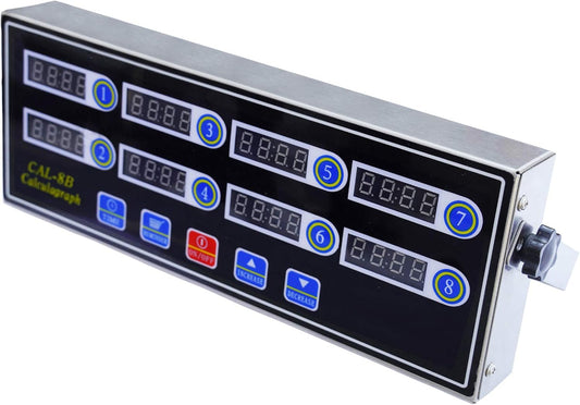 Commercial 8 Channels Digital Kitchen Timer, Stainless Steel Calculagraph Timer with Loud Alarm for Restaurant, Clock