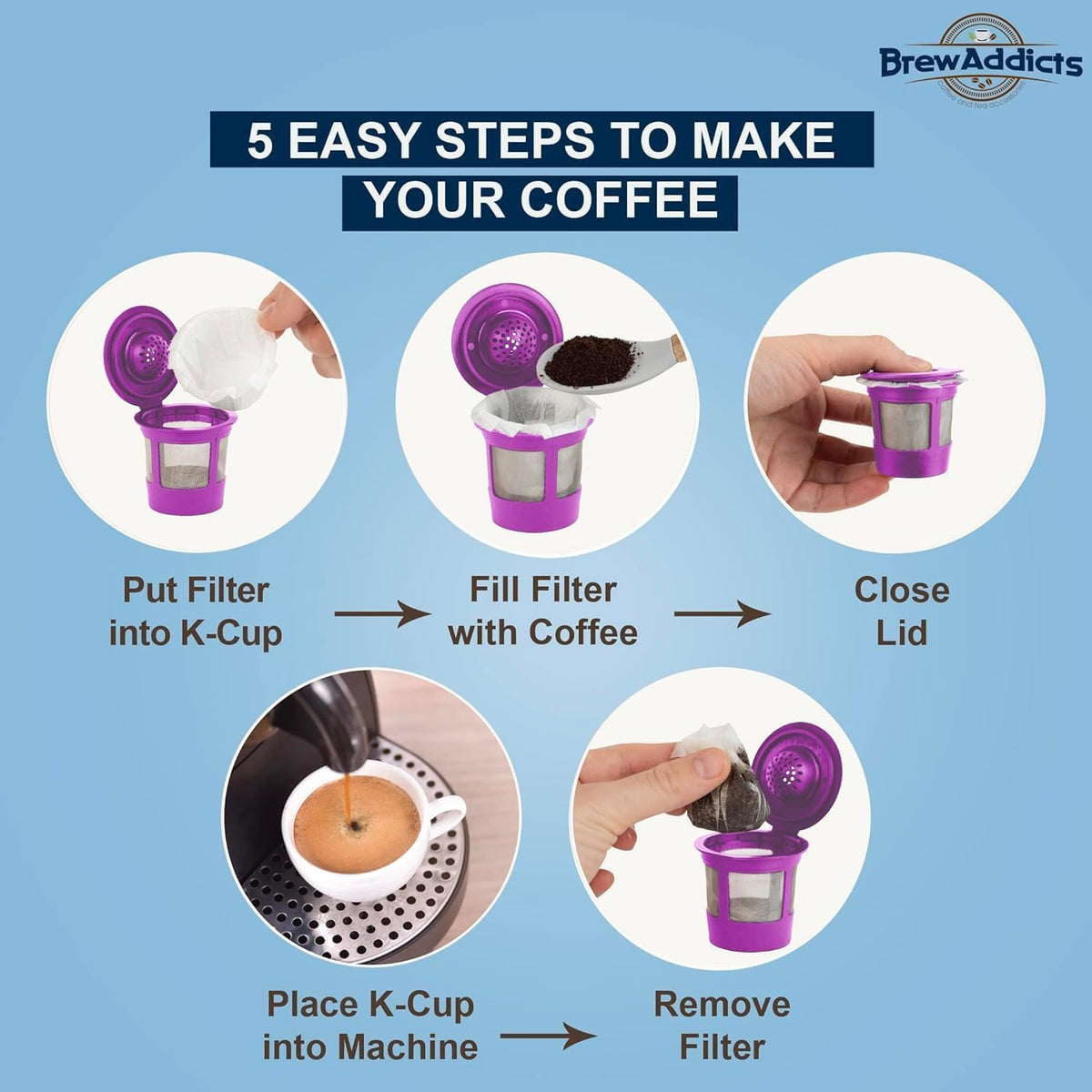 600 Paper Coffee Single-Use Filters for Keurig Brewers and Compatible with K-Cup Pods 1.0 &amp; 2.0 Models, White Classic Design