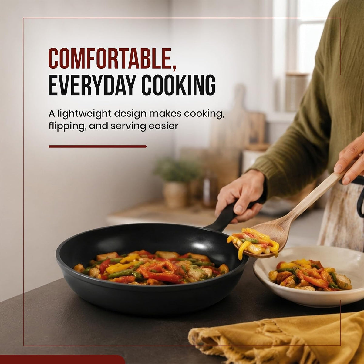 Alva Energy 8″ Ceramic Frying Pan – PFAS/PTFE-Free, Nonstick Skillet for Eggs & Small Meals – Lightweight, Induction & Oven Safe – Stay-Cool Handle, Scratch-Resistant, Dishwasher Safe