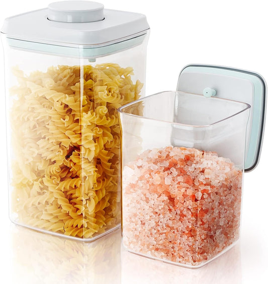 Pop Airtight Containers for Food Storage, Leakproof Air Tight Containers Pantry Storage Containers with Lids - Set of 2