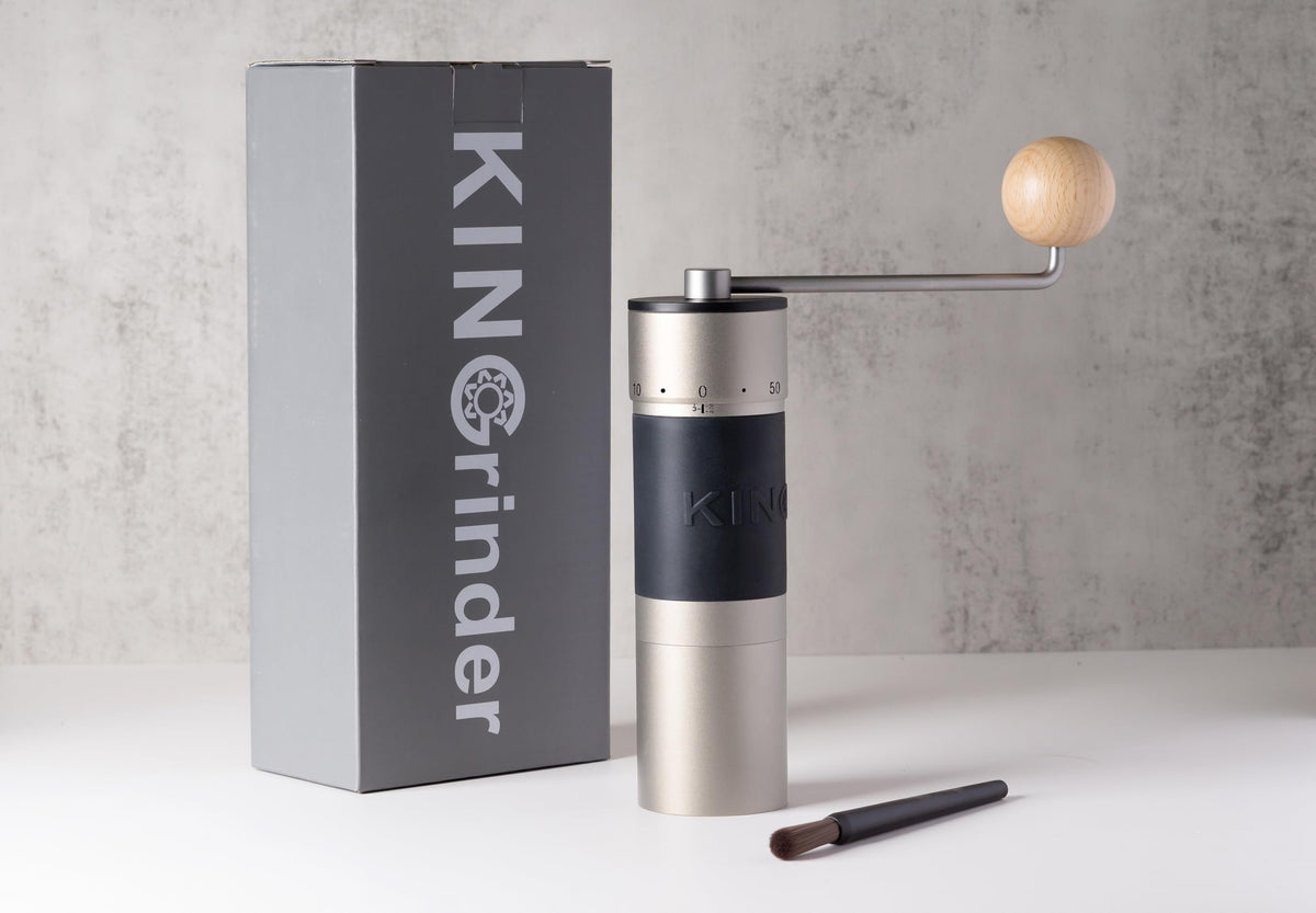 【Silver】KINGrinder K6 Manual Coffee Grinder Straight Handle Stainless Burr