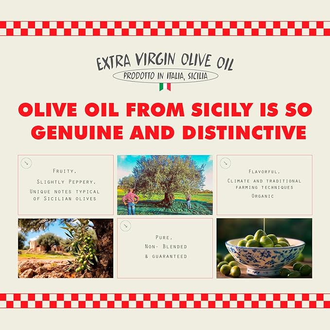CIAO Sicilian Extra Virgin Olive Oil – First Cold-Pressed, High Polyphenol, Organic, Authentic Flavor, 16.9 Fl Oz