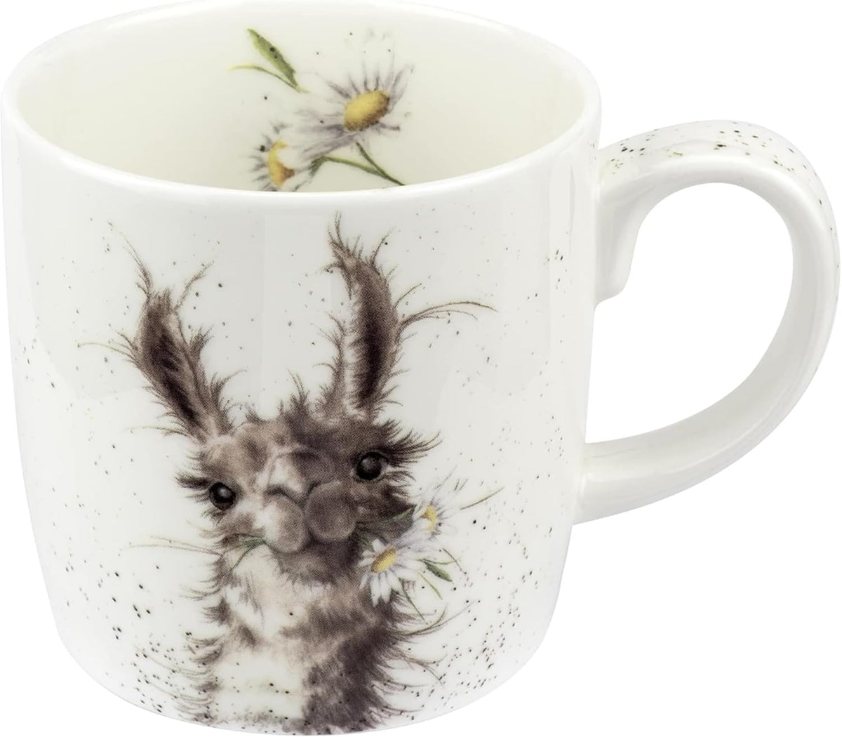 Royal Worcester Wrendale Designs 14 oz Mug, Because I'm Worth It with Llama Illustration - Floral Animal Mug for Cottagecore Kitchens - Microwave, Dishwasher, Freezer Safe Fine Bone China Drinkware