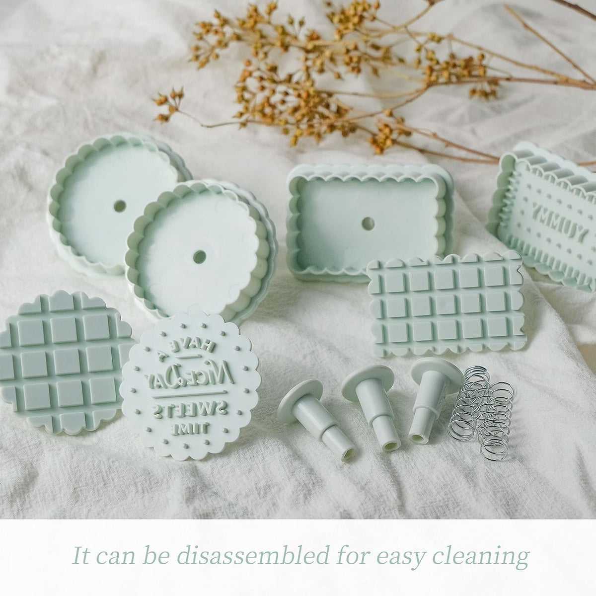 Cookie Stamps Set of 4, Cookie Press Mold, Decorating Supplies for DIY Baking, Cake, Pastry, Easy to Use-Biscuit Series