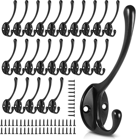 Wall Hooks for Hanging, 25-Pack Heavy Duty Metal Coat Hooks, for Living Room, Bathroom, Kitchen, Bedroom for Coats, Towel,
