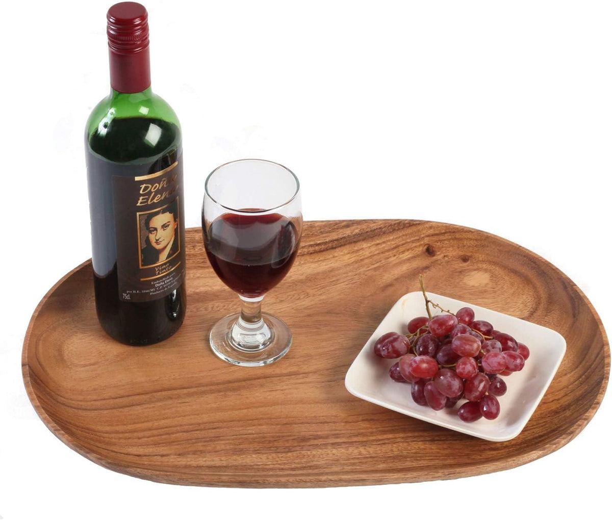 Woodard &amp; Charles Acacia Wood XL Oval Serving Tray, 12" x 18", 12 Pack | Serve Charcuterie, Cheese, Tapas, Sushi, Crudites, Appetizers, and More. For Home Entertaining, Parties, Events, and Catering