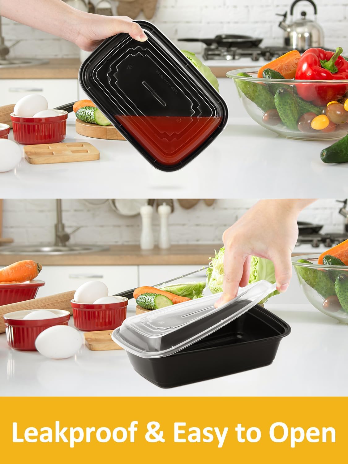 NEEBAKE 40 Set 38 oz Meal Prep Containers with Lids, Food Storage Container