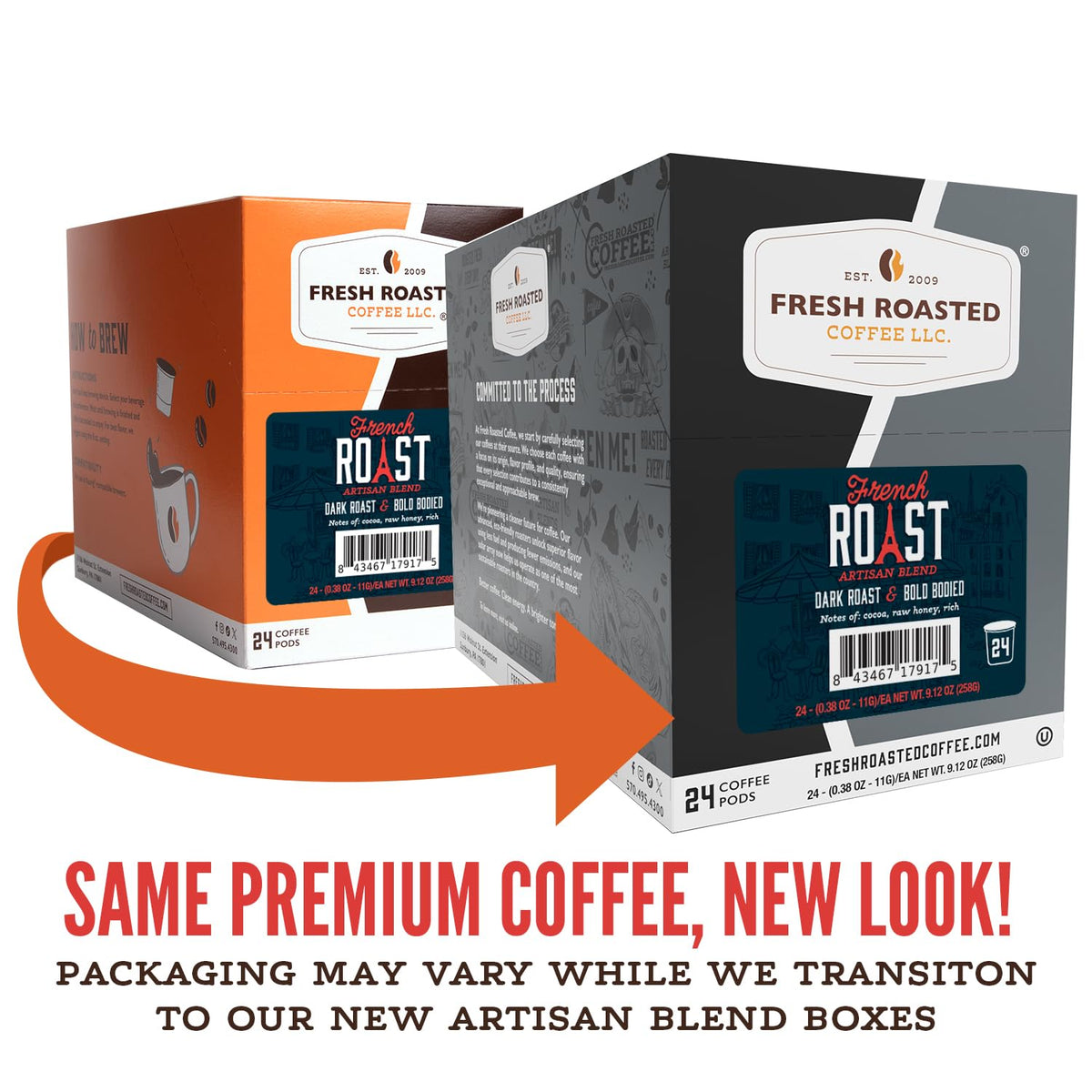 Fresh Roasted Coffee, French Roast, Dark K-Cup Pods for Keurig Brewers, Dark Roast, Kosher, 24 Count (Pack of 1)