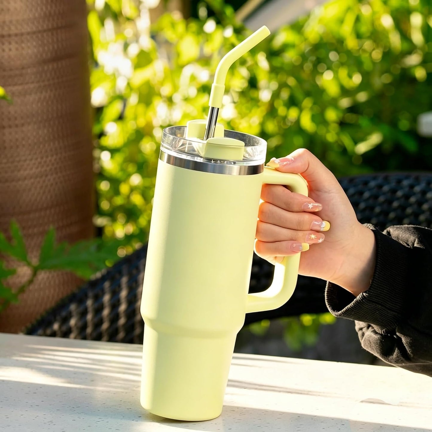 4 Set Silicone Straw Tips with Bottom Tub Compatible with Stanley Yeti