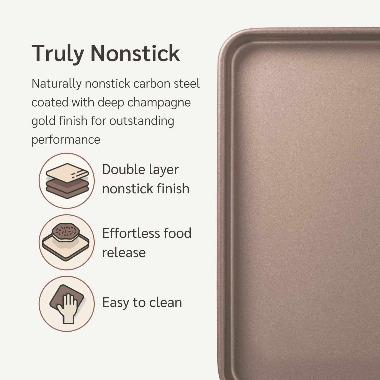 Premium PFOA free Nonstick Baking Pans Bundle of 4 items: 13 x 18 inch Half Baking Sheet Set of 2, 5 x 9 inch Loaf Bread Pan, 9 x 13 inches Cake Baking Pan