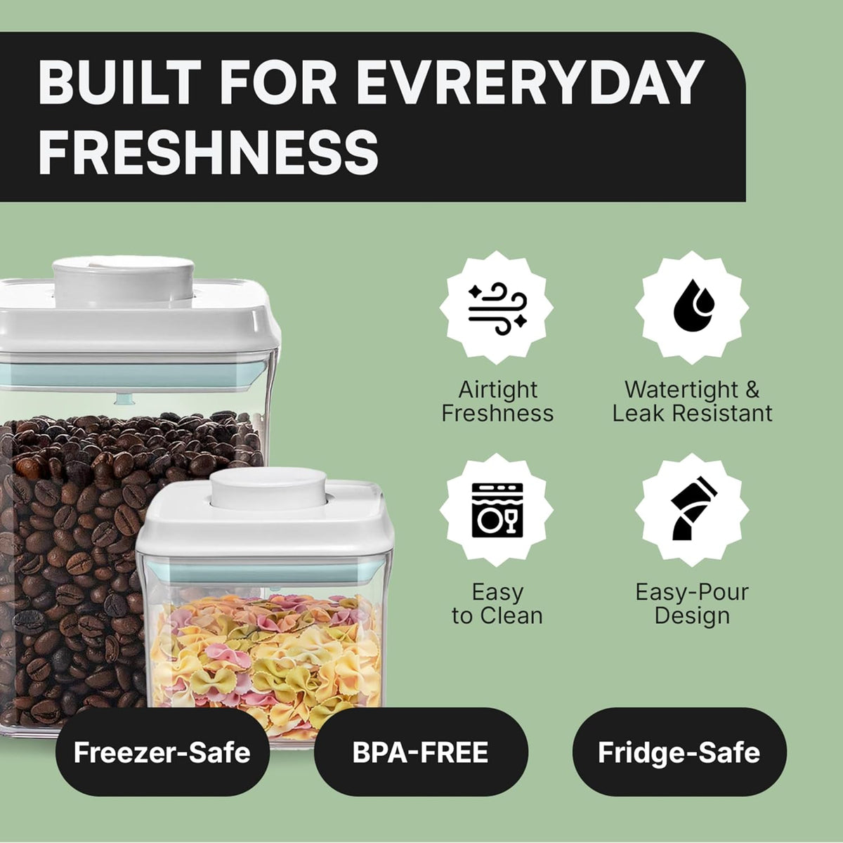 Bop Top Airtight Food Storage Containers | Pop-Top Lid | 10.5 Cups / 84 Oz