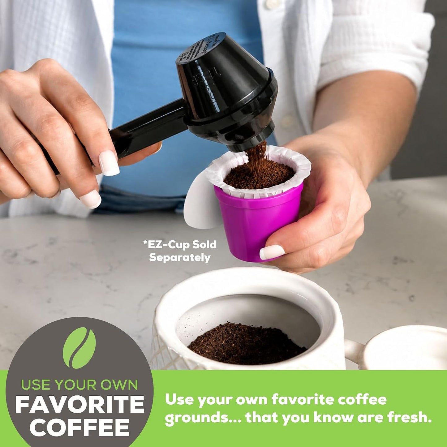 Perfect Pod EZ-Cup Paper Filters with Lid for Reusable Coffee Pods, 800 Ct