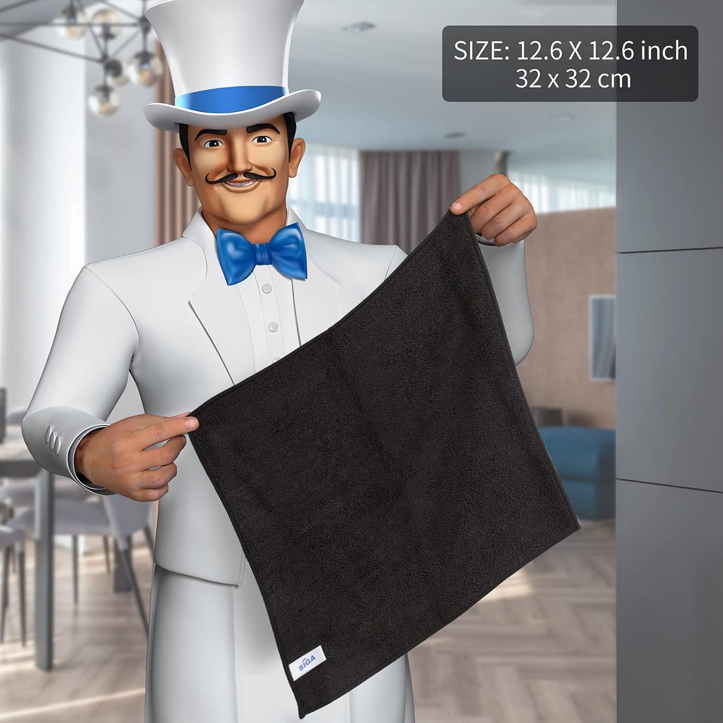 MR.SIGA Microfiber Cleaning Cloths, Streak Free Microfiber Towels, 12 Pack