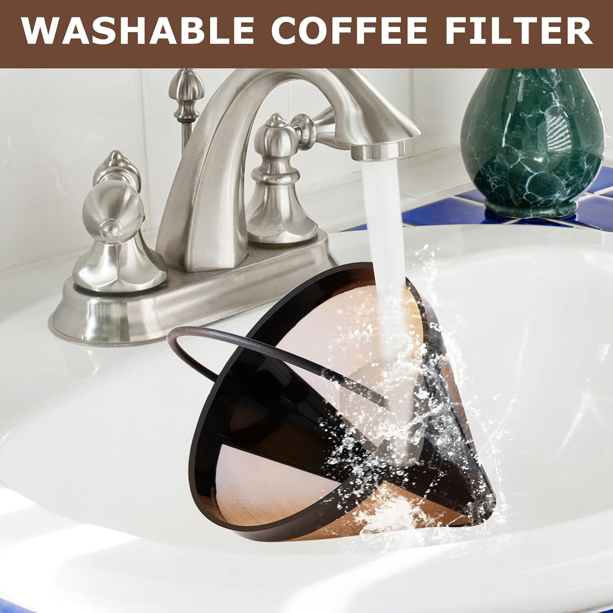 KEEPOW Reusable Coffee Filter Replacement 8-12 Cup