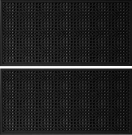 Tioncy 2 Pcs Bar Mat 6 x 12 Inch Bar Mat for Countertop Non Slip Rubber Bar Service Mat Cocktail Coffee Bar Mats for Home