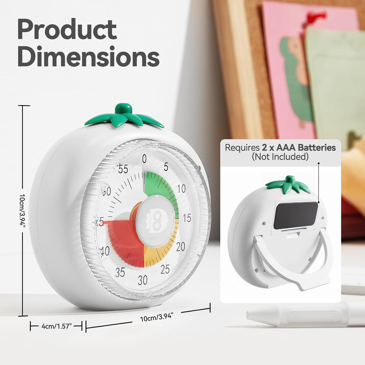 Magnetic Visual Timer, 60-Minute Countdown for Kitchen Classroom Homework