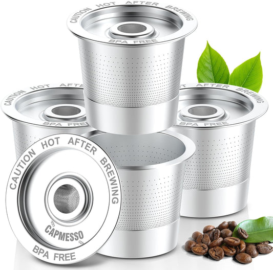4 Pack Reusable K Cups Coffee Pods for Keurig 1.0: Stainless Steel Refillable K Cup - Reusable Coffee Filter for Keurig 1.0