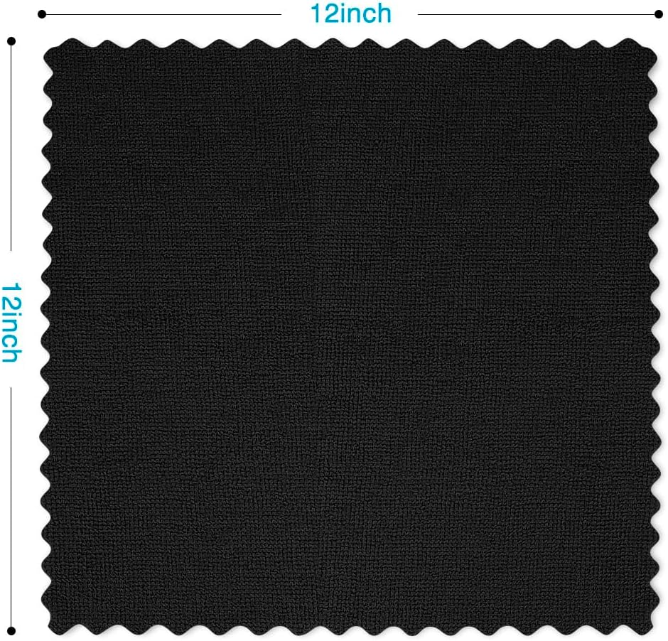 Orighty Microfiber Cleaning Cloth Bulk, 100 Pack, 11.5x11.5 inch, Black