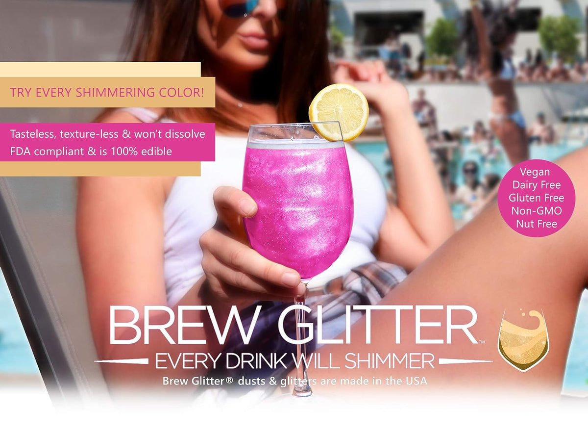 Maroon Red BREW GLITTER Edible Glitter For Drinks, Cocktails, Beer, Garnish Glitter &amp; Beverages | KOSHER &amp; HALAL Certified | 100% Edible &amp; Food Grade | Vegan, Gluten, Nut Free (45g Shaker, Maroon Red)