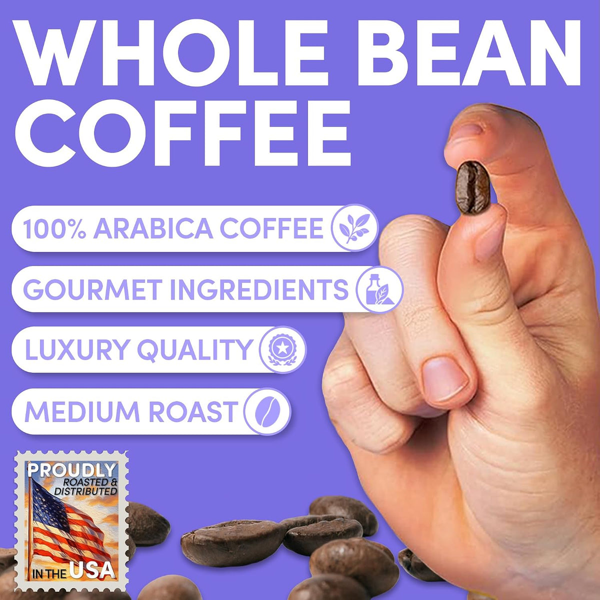 Sarasota Coffee Whole Bean Highlander Grogg | Medium Roast Gourmet Flavored Coffee Beans | Low Acid, Mold Free, Specialty Grade Flavored Bulk Beans | 5lb (80 oz)