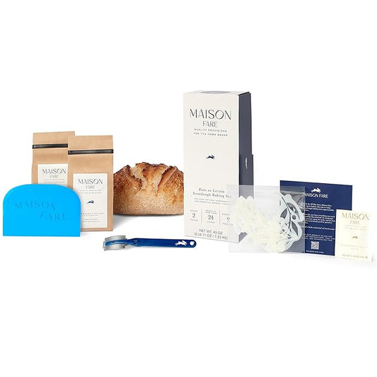 Maison Fare Sourdough Essentials Kit - Fast-Activating Starter, Artisan Flour Mix, 6 Tools, Online Companion with Guided